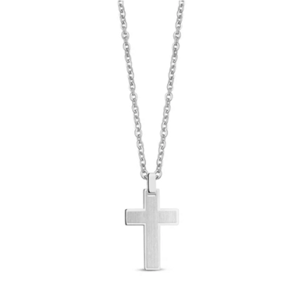 ARZ Steel cross pendant chain