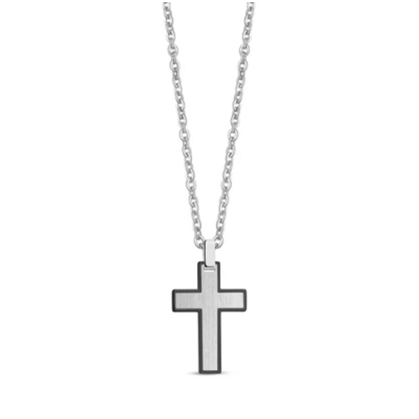ARZ Steel cross pendant chain