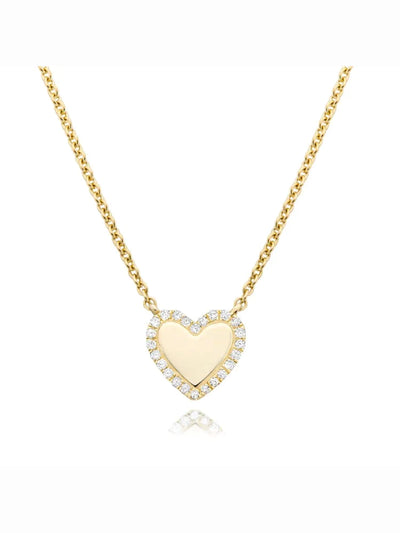Chaîne en or avec coeur en diamant