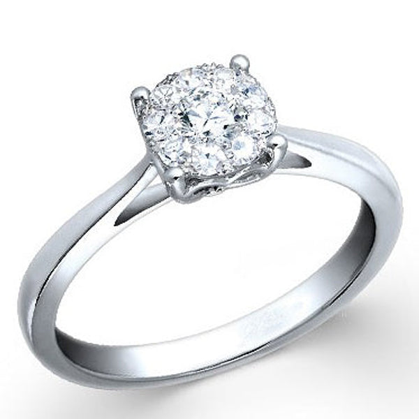 Round illusion diamond ring
