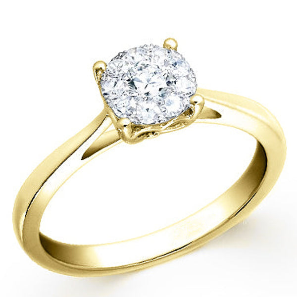 Round illusion diamond ring