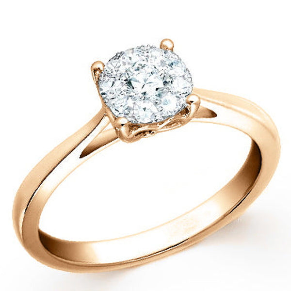 Round illusion diamond ring