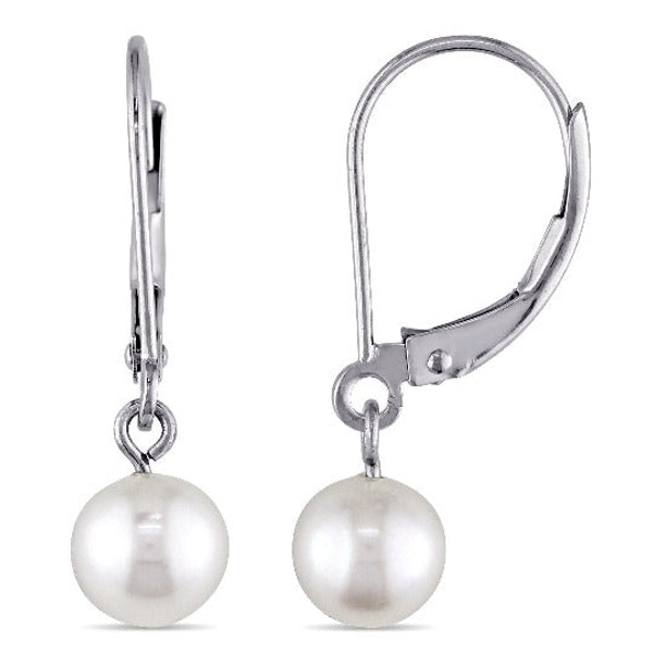 Boucles d'oreilles avec perle d'eau douce