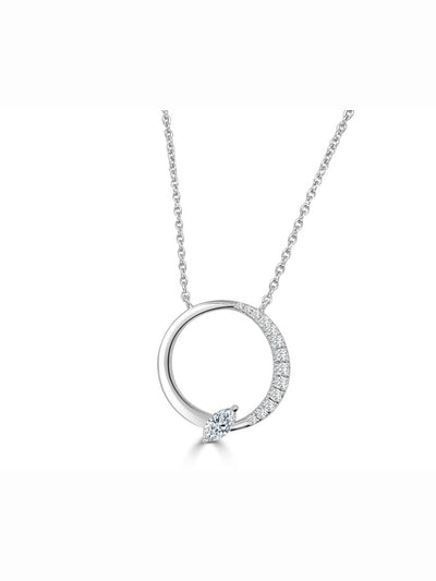 Collier Bolt moitié diamants