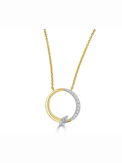 Collier Bolt moitié diamants
