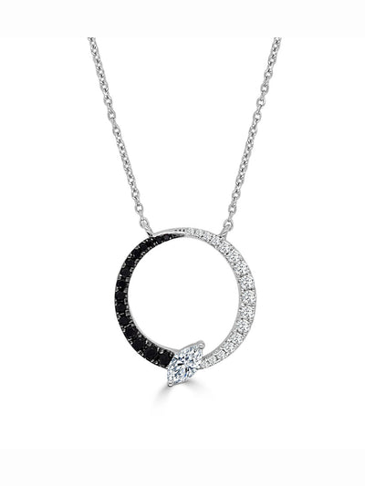Collier Bolt Diamants Noirs & Blancs