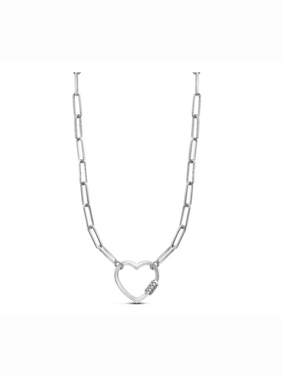 Collier en argent Coeur Paperclip