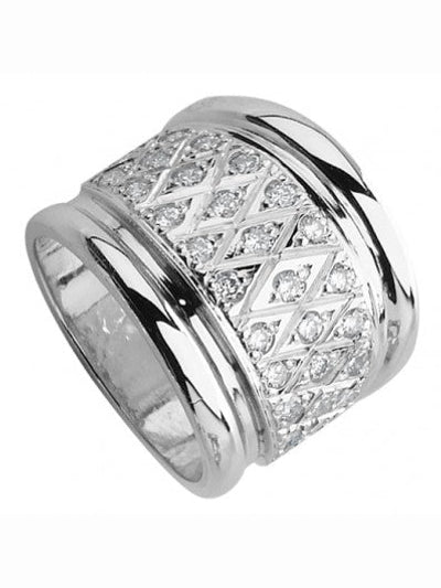 Bague large avec CZ