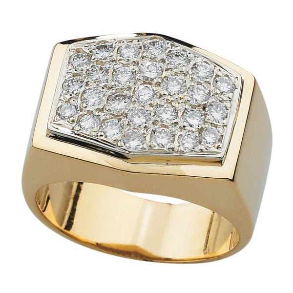 Bague chevalière pavée de diamants