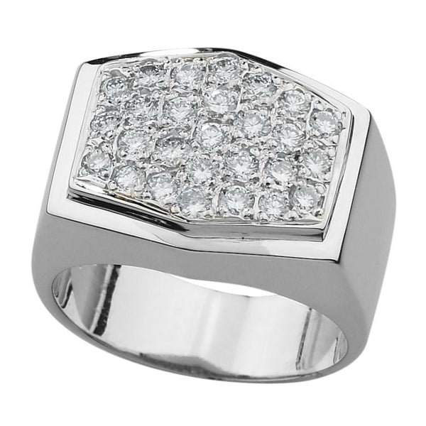 Bague chevalière pavée de diamants