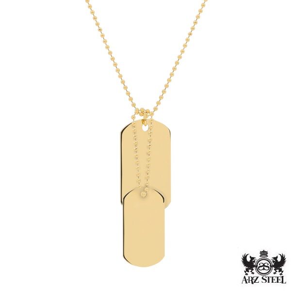 Chaine avec pendentif ARZ Steel Double Plaque