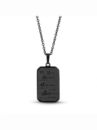 Chaine avec pendentif ARZ Steel-Prières de sérénité