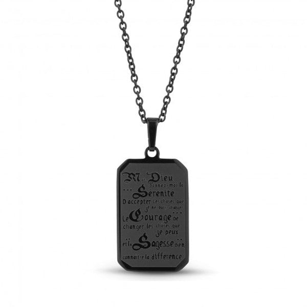 Chaine avec pendentif ARZ Steel-Prières de sérénité