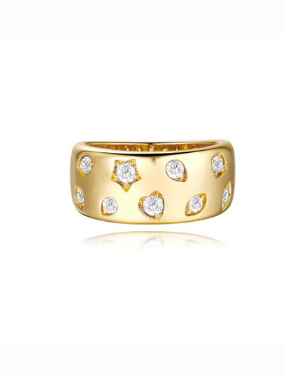 Bague large à diamants