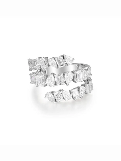 Bague large à diamants