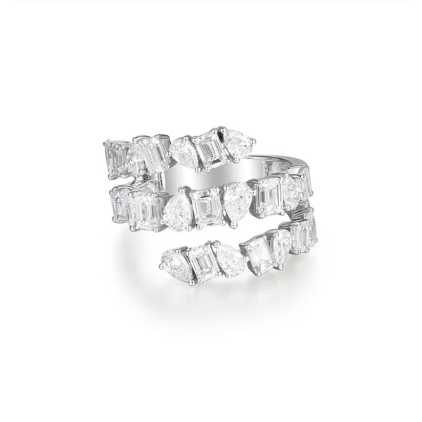 Bague large à diamants