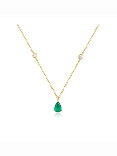 Collier en or diamants & émeraude
