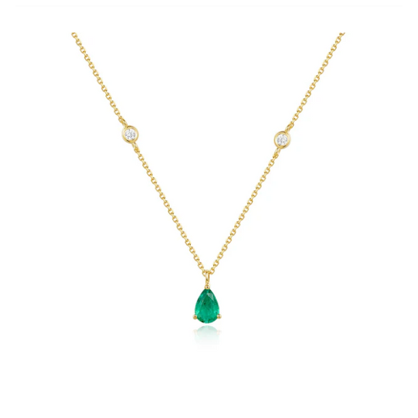 Collier en or diamants & émeraude