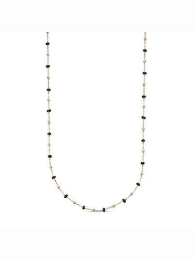 Chaîne en or avec billes colorées