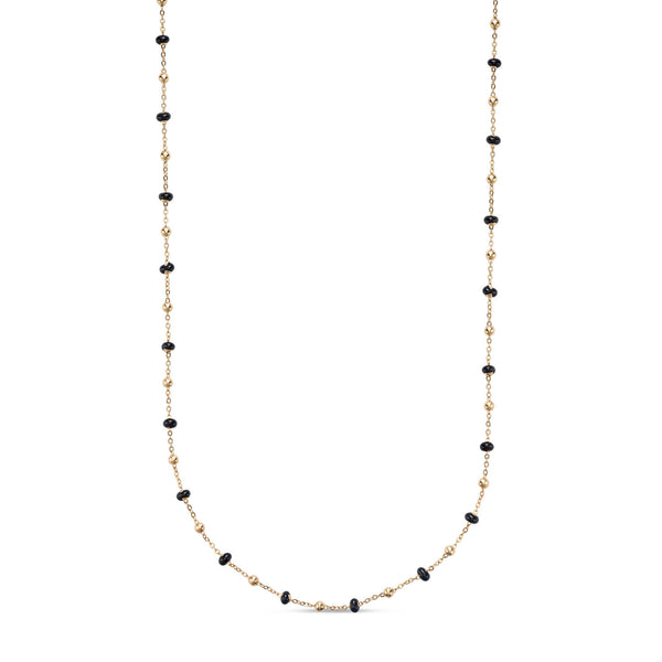 Chaîne en or avec billes colorées