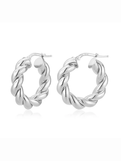 Boucles d'oreilles en argent Torsade