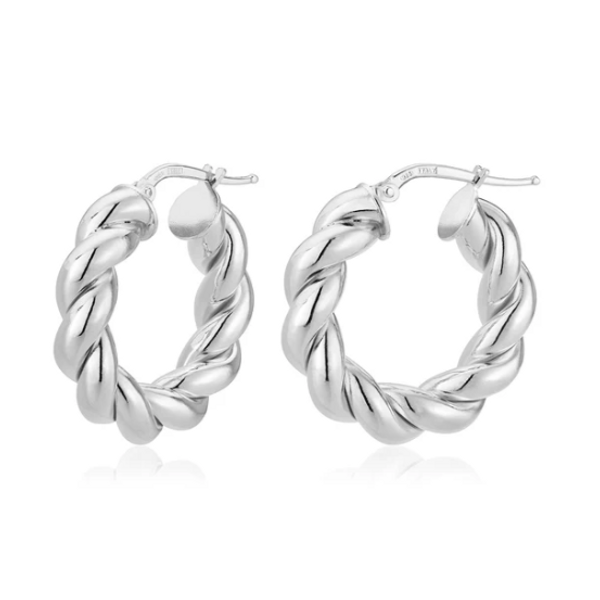 Boucles d'oreilles en argent Torsade