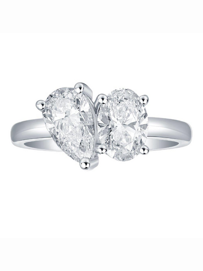 Bague à diamant double central