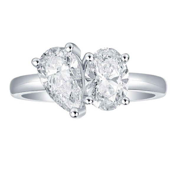 Bague à diamant double central