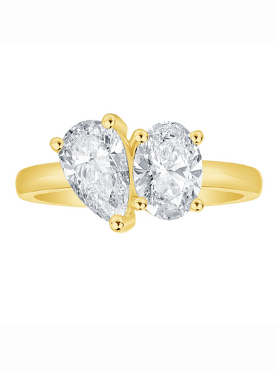 Bague à diamant double central
