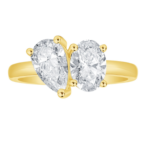 Bague à diamant double central
