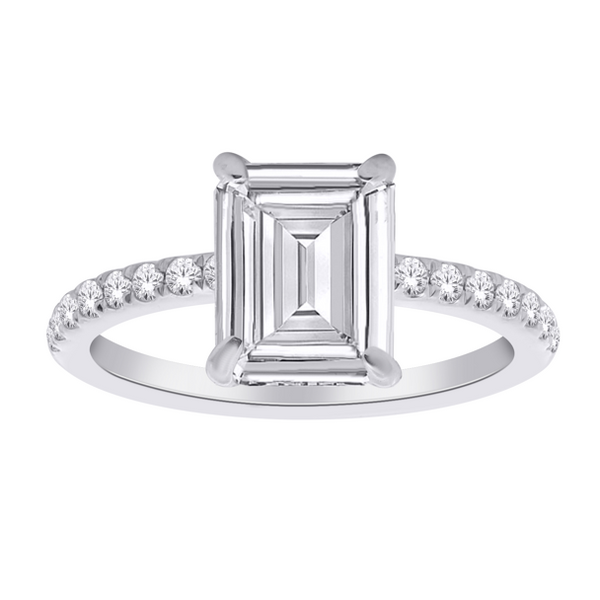 Bague diamants de Laboratoire coupe Émeraude