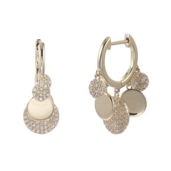 Boucles d'oreilles Pastilles Or et Diamants