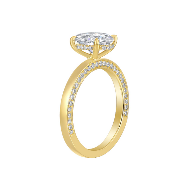 Bague diamants de Laboratoire Halo Caché