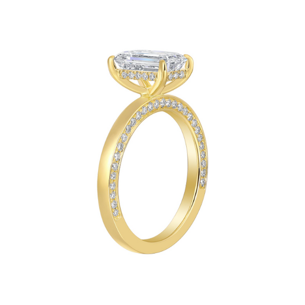 Bague diamants de Laboratoire Halo Caché