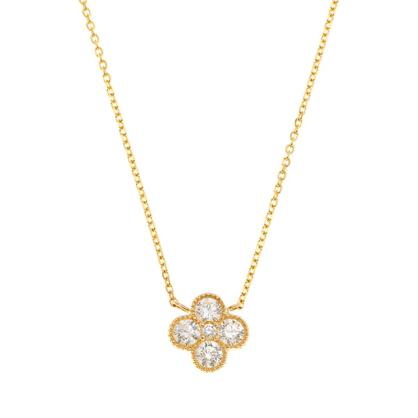 Collier fleur diamants