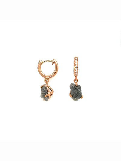 Boucles d'oreilles en or Diamants Bruts