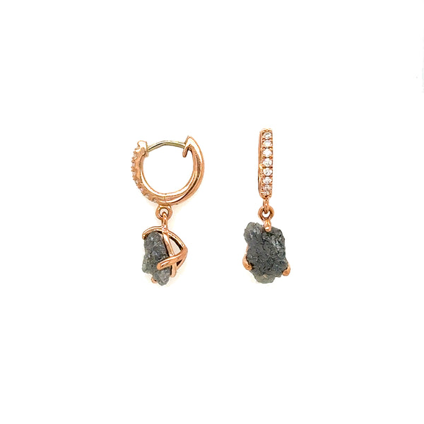 Boucles d'oreilles en or Diamants Bruts