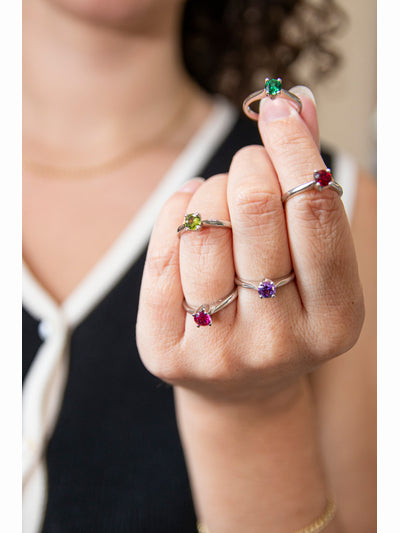 Gold ring with birthstone