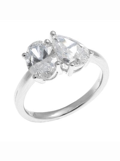 Bague à diamant double central