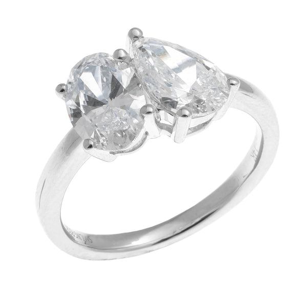 Bague à diamant double central