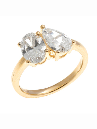Bague à diamant double central