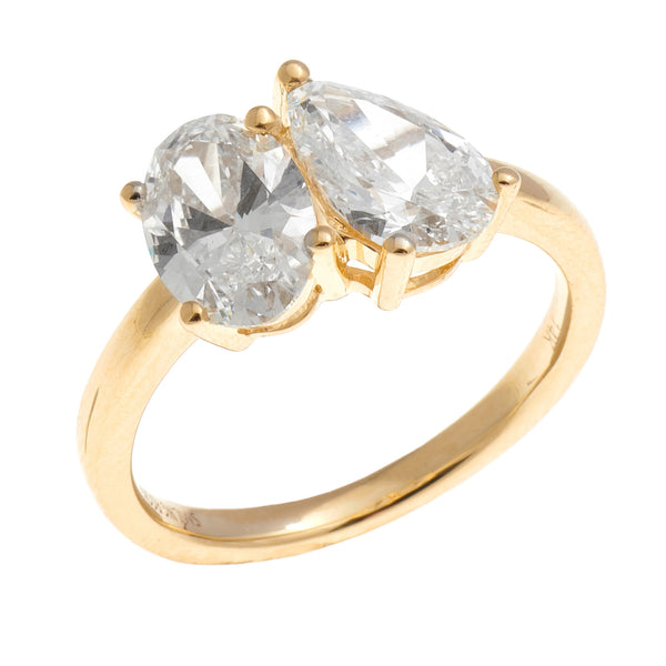 Bague à diamant double central