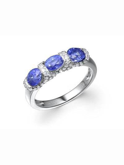 Jonc avec Diamants & Saphirs
