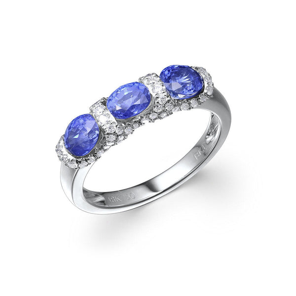 Jonc avec Diamants & Saphirs