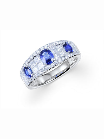 Jonc avec Diamants & Saphirs