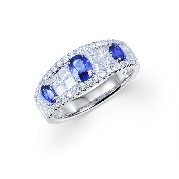 Jonc avec Diamants & Saphirs