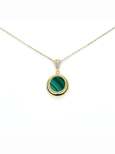 Chaine en or avec Malachite