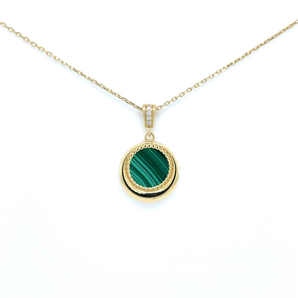 Chaine en or avec Malachite