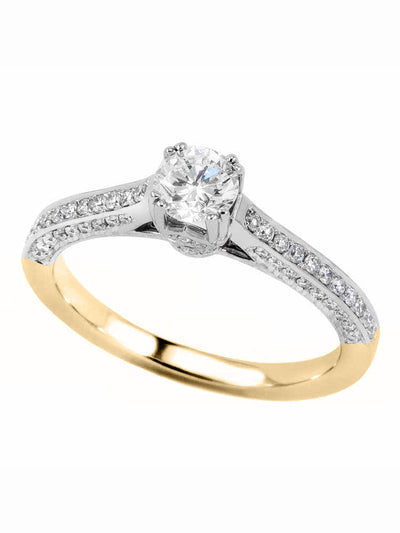 Bague à diamants sur 3 faces