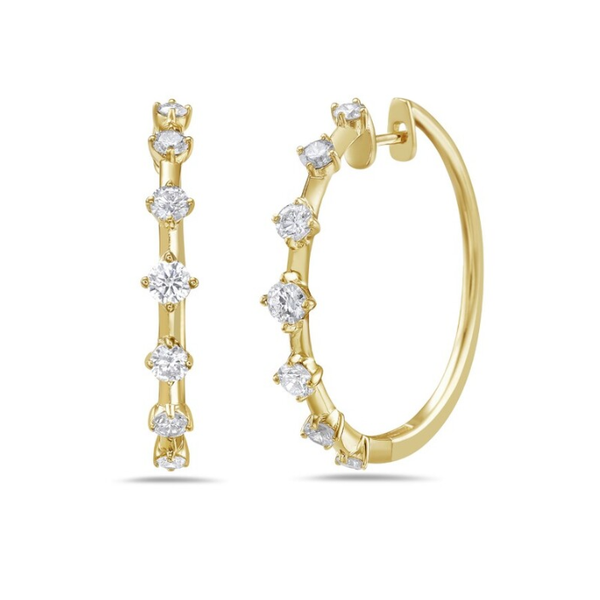 Boucles d'oreilles en or avec diamants